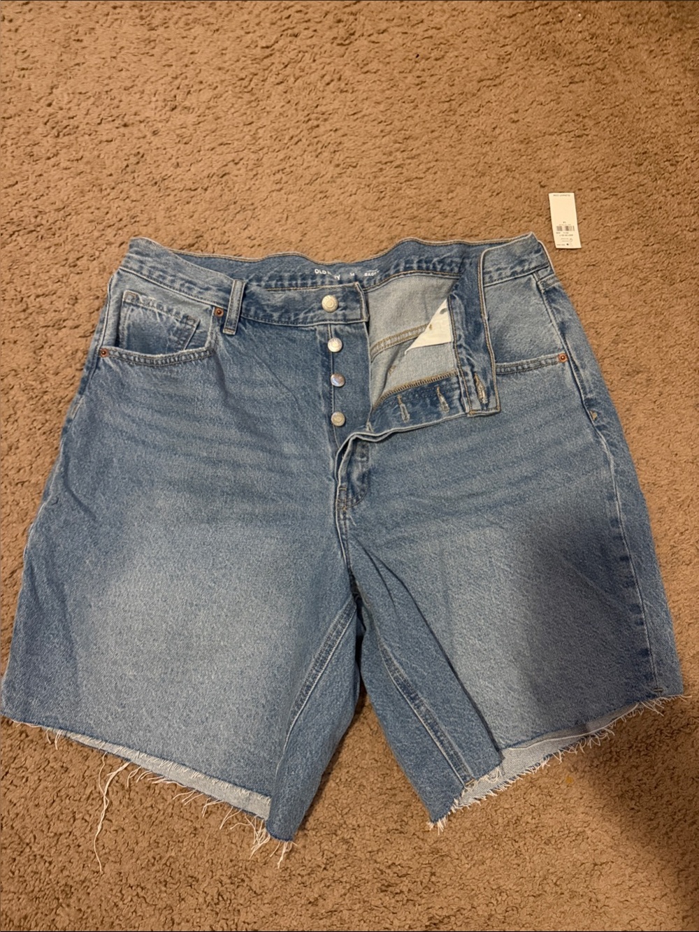 NWT Mid Rise Baggy Button Fly Old Navy Denim Shorts